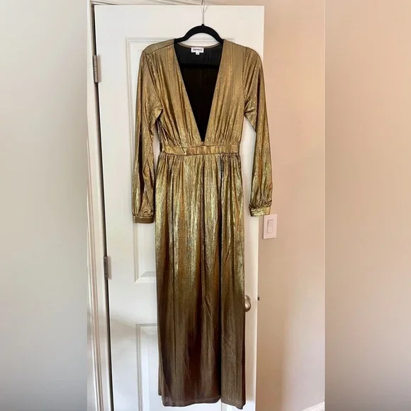 superdown gold dress Superdown Liza Mini Dress